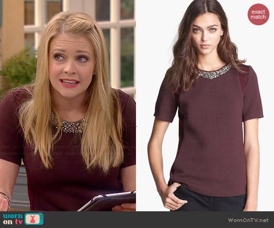 Rebecca Taylor Embellished Tee worn by  Melanie Burke (Melissa Joan Hart) on Melissa and Joey