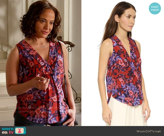 Rebecca Taylor Flame of the Forest Top worn by Zoila Diaz (Judy Reyes) on Devious Maids