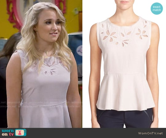 Rebecca Taylor Floral Cutout Top worn by Gabi Diamond (Emily Osment) on Young and Hungry