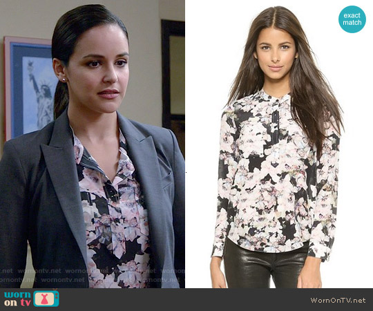 Rebecca Taylor Frost Flower Blouse worn by Amy Santiago (Melissa Fumero) on Brooklyn Nine-Nine