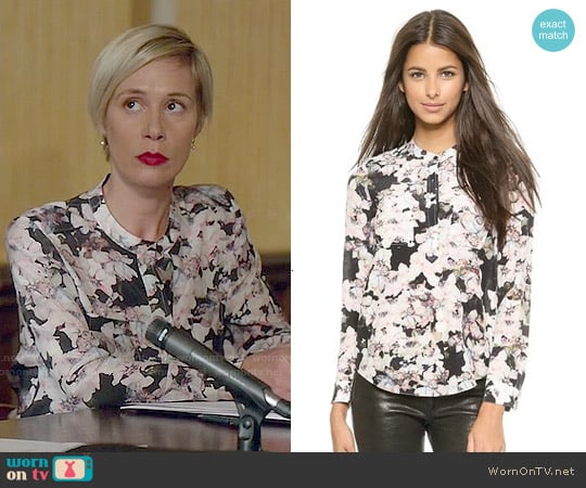 Rebecca Taylor Frost Flower Double Placket Top worn by Bonnie Winterbottom (Liza Weil) on How to Get Away with Murder