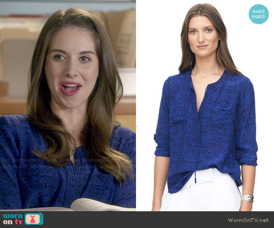 Rebecca Taylor Ink Dot Double Pocket Top worn by Annie Edison (Alison Brie) on Community