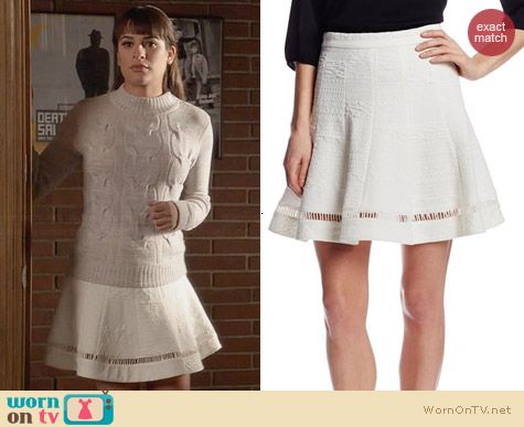 Rebecca Taylor Jacquard Flip Skirt worn by Lea Michele on Glee