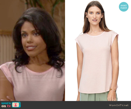 Rebecca Taylor Jersey Top with Mesh worn by Maya Avant (Karla Mosley) on The Bold and the Beautiful