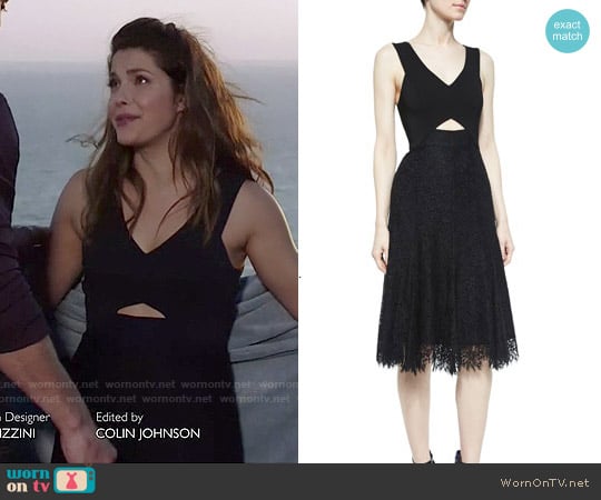 Rebecca Taylor Sleeveless Lace Cutout Dress worn by Audrey Pitagorski (Paige Spara) on Kevin from Work