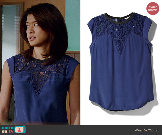 Rebecca Taylor Lace Mix Top worn by Grace Parks on Hawaii Five-O