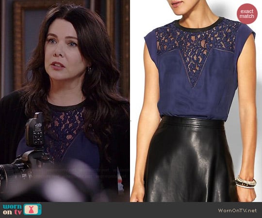 Rebecca Taylor Lace Mix Top worn by Lauren Graham on Parenthood