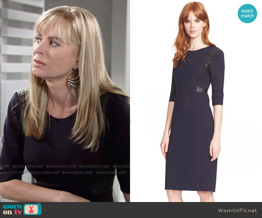 Rebecca Taylor Leather Trim Sheath worn by Ashley Abbott (Eileen Davidson) on The Young and the Restless