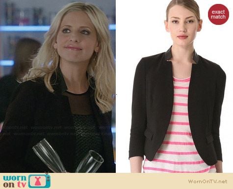 Rebecca Taylor Leather Trimmed Blazer worn by Sarah Michelle Gellar on The Crazy Ones