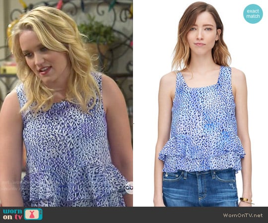 Rebecca Taylor Leo Fever Ruffle Crop Top worn by Gabi Diamond (Emily Osment) on Young and Hungry