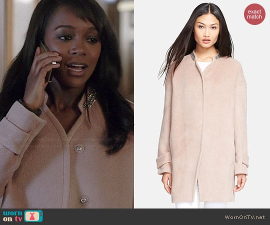 Rebecca Taylor Melton Cocoon Coat worn by Aja Naomi King on HTGAWM