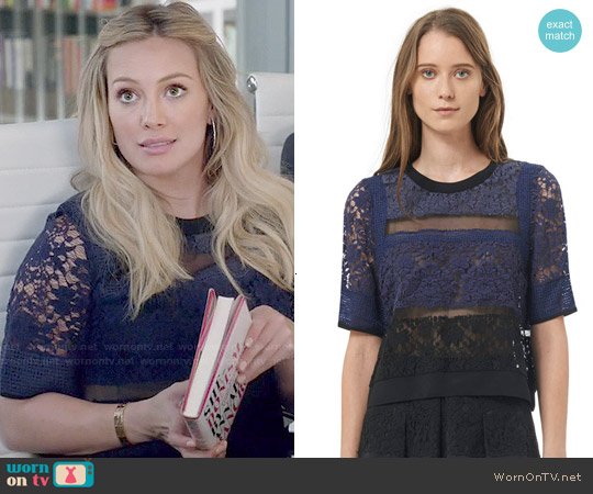 Rebecca Taylor Patch Lace Top worn by Kelsey Peters (Hilary Duff) on Younger