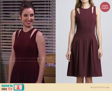 Rebecca Taylor Ponte Cutout Shoulder Dress worn by Zoe Lister Jones on FWBL