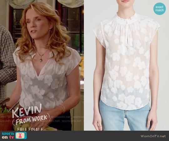 Rebecca Taylor Sheer Floral Top worn by Kathryn Kennish (Lea Thompson) on Switched at Birth