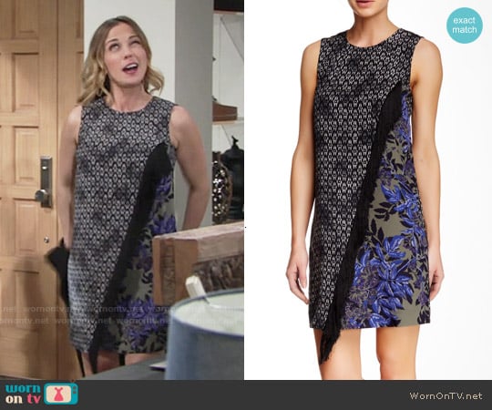 Rebecca Taylor Sleeveless Box Step Fringe Silk Dress worn by Sage Warner (Kelly Sullivan) on The Young and the Restless