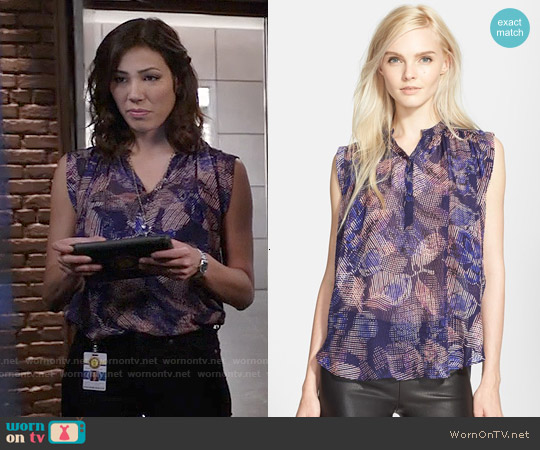 Rebecca Taylor Sonic Garden Silk Sleeveless Top worn by Angela Montenegro (Michaela Conlin) on Bones