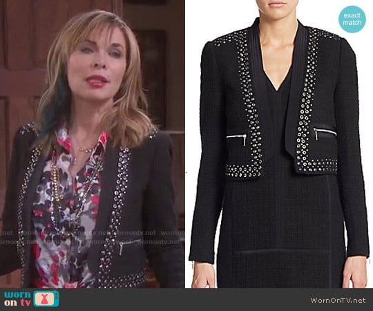 Rebecca Taylor Studded Cropped Jacket worn by Kate Roberts (Lauren Koslow) on Days of our Lives