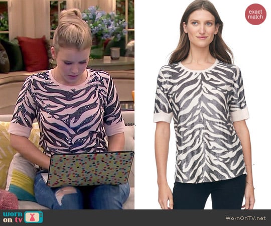 Rebecca Taylor Tiger Sequin Top worn by Taylor Sprietler on Melissa & Joey