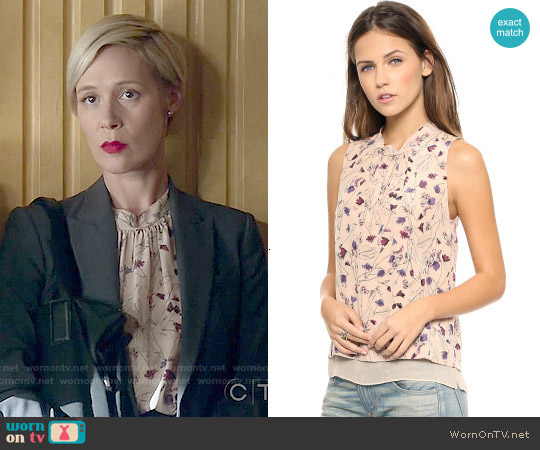 Rebecca Taylor Trellis Print Top worn by Bonnie Winterbottom (Liza Weil) on How to Get Away with Murder