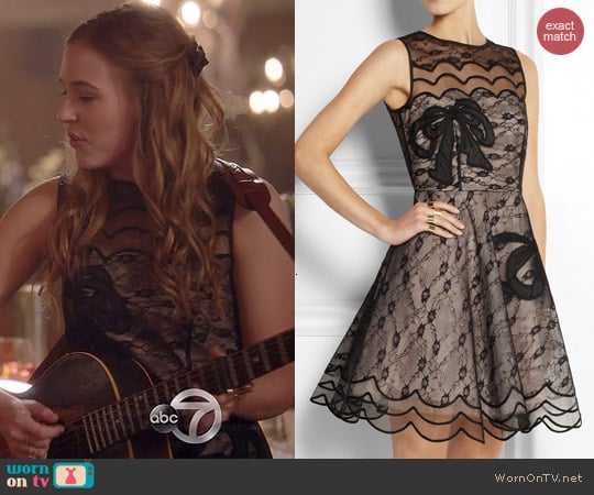 RED Valentino Appliqued Lace & Tulle Dress worn by Lennon Stella on Nashville