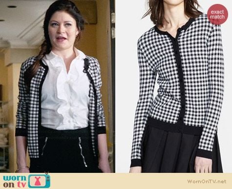 RED Valentino Gingham Cardigan worn by Emilie de Ravin on OUAT