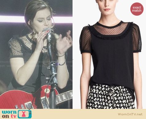 RED Valentino Lace Inset Jersey Tee worn by Aubrey Peeples on Nashville