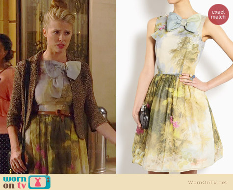 RED Valentino Hand Painted Floral Dress worn by Sarah Wright Olsen on Marry Me