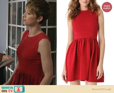 RED Valentino Scalloped Knit Sleeveless Dress worn by Karine Vanasse on Revenge