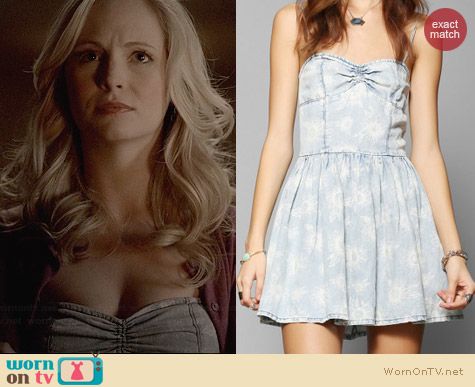 RES Denim Sunflower Sweetheart Dress worn by Candice Accola on The Vampire Diaries