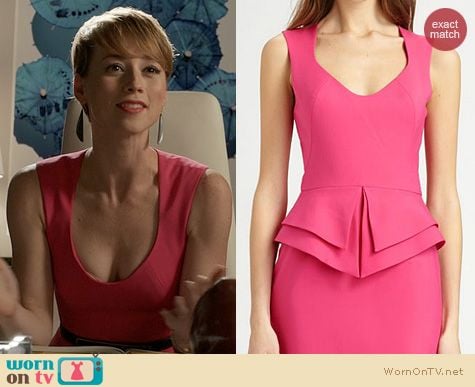 Revenge Fashion: Black Halo Valentina Pink Dress worn by Karine Vanasse