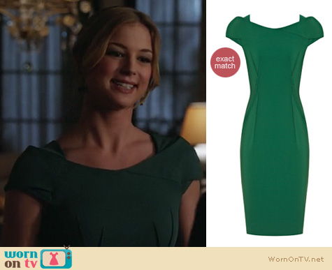 Revenge Fashion: Reiss Venna green dress worn by Emily VanCamp