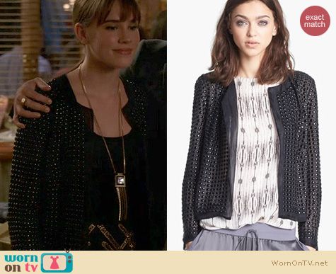 Revenge Fashion: Haute Hippie Beaded Silk Organza Jacket worn by Christa Allen