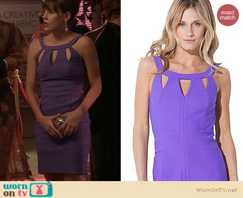 Revenge Fashion: Laundry by Shelli Segal Purple Cutout Dress worn by Christa Allen