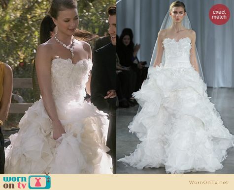 Fashion of Revenge: Monique Lhuillier Bridal Fall 2013 Collection Fantasy Dress worn by Emily VanCamp