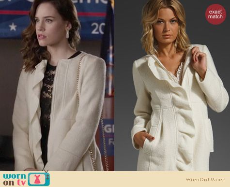 Revenge Fashion: Nanette Lepore Napa Valley Coat worn by Christa Allen