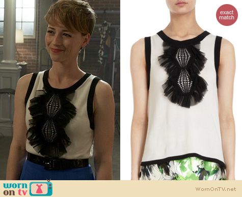 Fashion of Revenge: Prabal Gurung Ruffle Front Top worn by Karine Vanasse