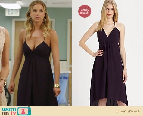 Revenge Fashion: Rebecca Taylor black open back dress worn by Emily VanCamp