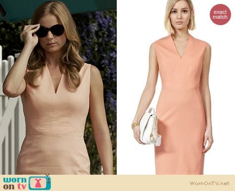 Revenge Fashion: Reiss Justine-Tor Salmon Dress worn by Emily Vancamp