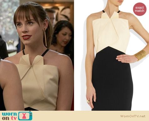 Revenge Fashion: Roland Mouret Darlington Two-Tone Dress worn by Christa Allen