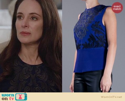 Revenge Fashion: Stella McCartney sleeveless embroidered top worn by Madeleine Stowe