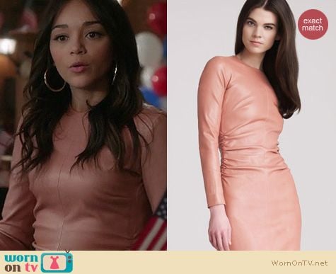 Revenge Fashion: The Row ruched leather dress worn by Ashley Madekwa