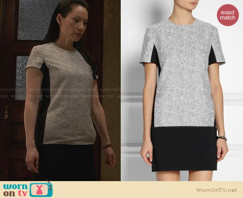 Richard Nicoll Jersey Tweed Dress worn by Lucy Liu on Elementary