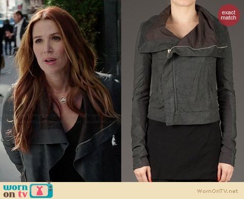 Rick Owens Brushed Effect Biker Jacket worn by Poppy Montgomery on Unforgettable