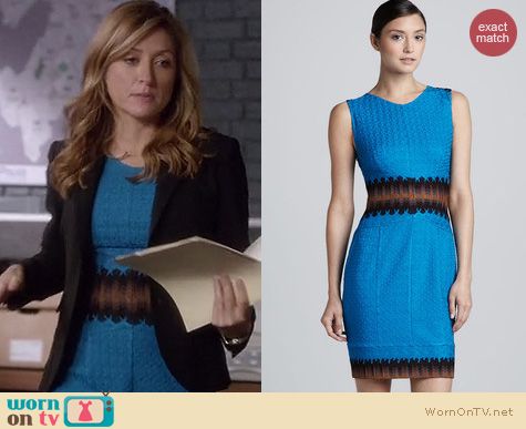 Rizzoli and Isles Fashion: Missoni Turquoise Mixedlace dress worn by Sasha Alexander