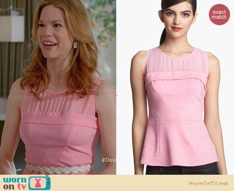 Ro & De Sheer Yoke Peplum Top worn by Mariana Klaveno on Devious Maids