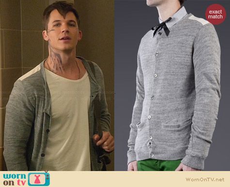 Robert Geller Combo Back Cardigan worn by Matt Lanter on Star-Crossed