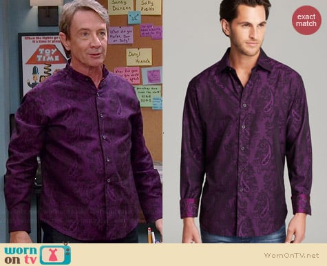 Robert Graham Copperhead Jacquard Paisley Sport Shirt worn by Martin Short on Mulaney