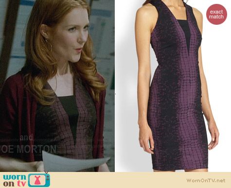 Robert Rodriguez Crocodile Print Dress worn by Darby Stanchfield on Scandal