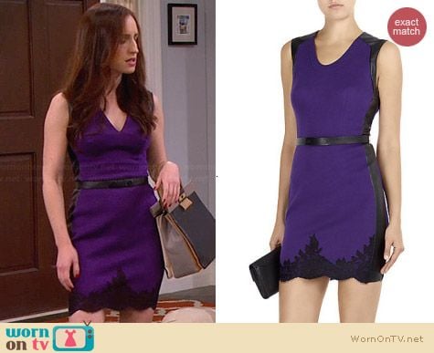 Robert Rodriguez Purple Lace Hem Dress worn by Zoe Lister Jones on FWBL