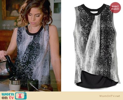 Robert Rodriguez Python Print Draped top worn by Ana Ortiz on Devious Maids